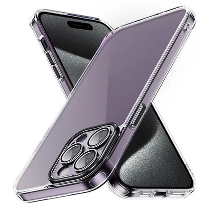 YSM For iPhone 15 Pro Cell Phone Case Crystal Clear Precise Lens Cutout Back Cover