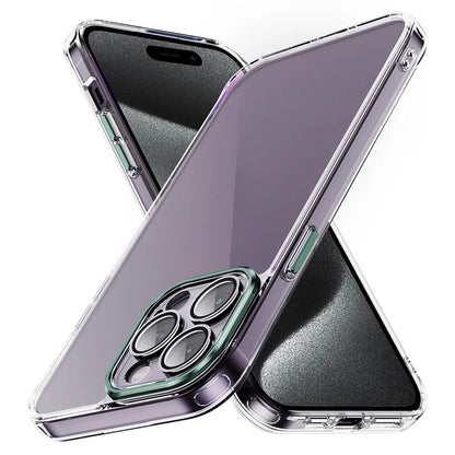 YSM For iPhone 15 Pro Cell Phone Case Crystal Clear Precise Lens Cutout Back Cover