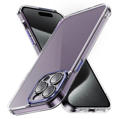 YSM For iPhone 15 Pro Cell Phone Case Crystal Clear Precise Lens Cutout Back Cover