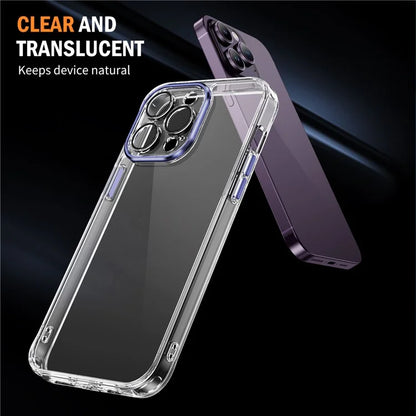 YSM For iPhone 15 Pro Cell Phone Case Crystal Clear Precise Lens Cutout Back Cover