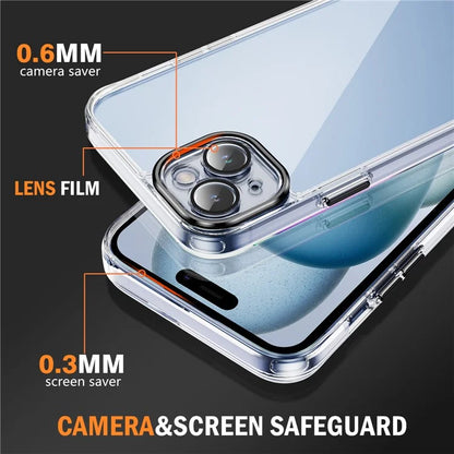 YSM For iPhone 15 Plus Cell Phone Case Acrylic+TPU Precise Lens Cutout Slim-Fit Back Shell