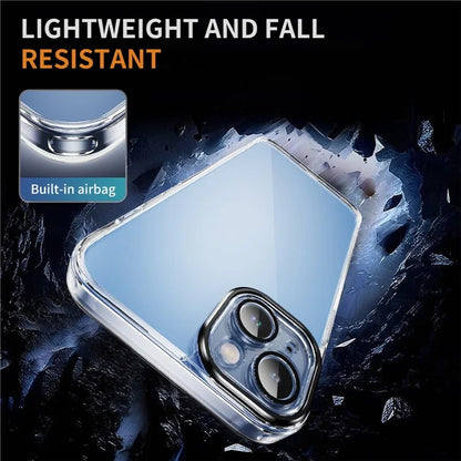 YSM For iPhone 15 Plus Cell Phone Case Acrylic+TPU Precise Lens Cutout Slim-Fit Back Shell