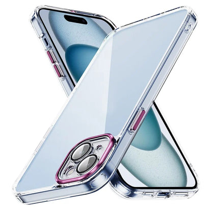 YSM For iPhone 15 Plus Cell Phone Case Acrylic+TPU Precise Lens Cutout Slim-Fit Back Shell