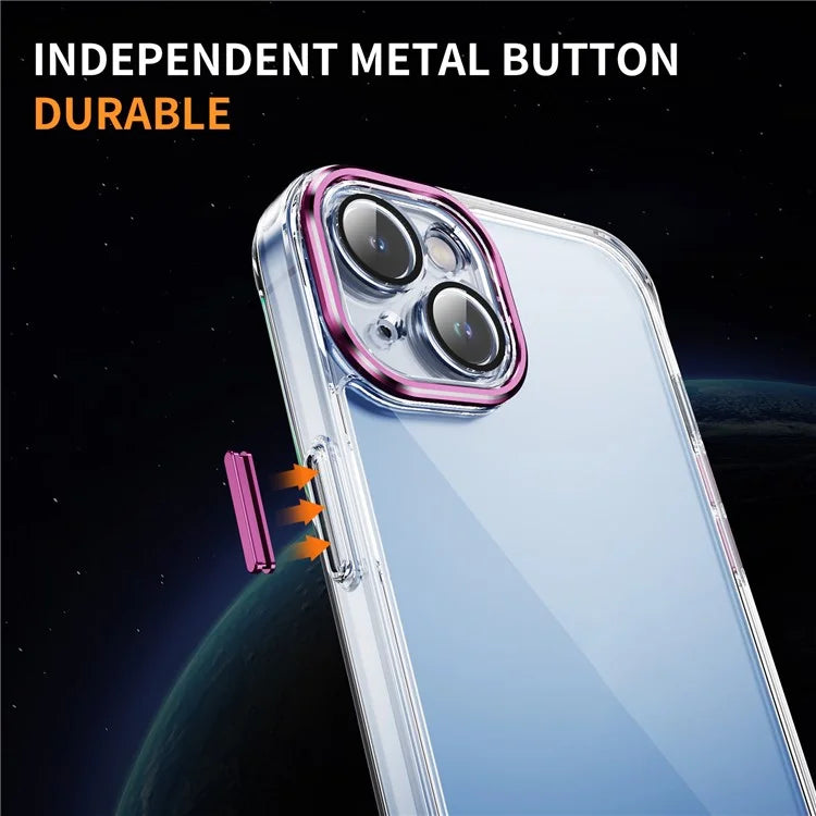 YSM For iPhone 15 Plus Cell Phone Case Acrylic+TPU Precise Lens Cutout Slim-Fit Back Shell