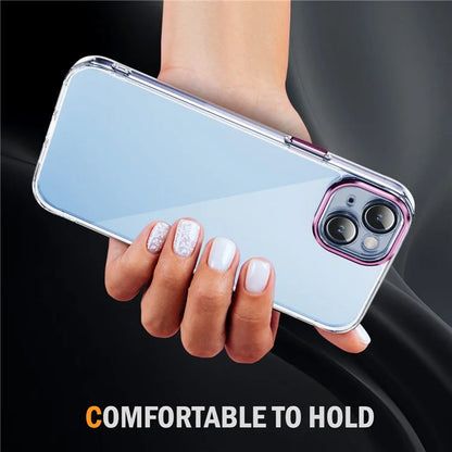 YSM For iPhone 15 Plus Cell Phone Case Acrylic+TPU Precise Lens Cutout Slim-Fit Back Shell