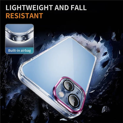 YSM For iPhone 15 Plus Cell Phone Case Acrylic+TPU Precise Lens Cutout Slim-Fit Back Shell