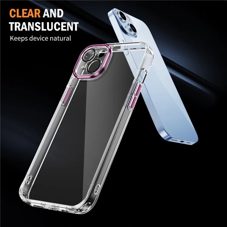 YSM For iPhone 15 Plus Cell Phone Case Acrylic+TPU Precise Lens Cutout Slim-Fit Back Shell