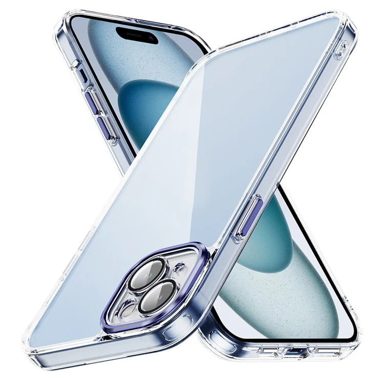 YSM For iPhone 15 Plus Cell Phone Case Acrylic+TPU Precise Lens Cutout Slim-Fit Back Shell