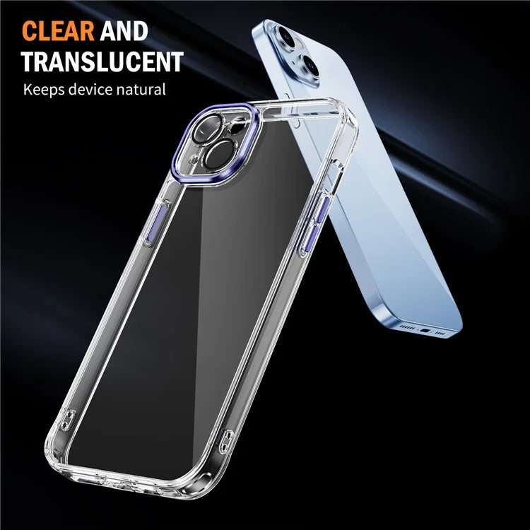 YSM For iPhone 15 Plus Cell Phone Case Acrylic+TPU Precise Lens Cutout Slim-Fit Back Shell