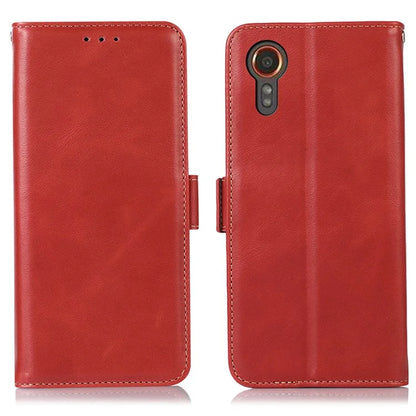 For Samsung Galaxy Xcover 7 Wallet Phone Case Genuine Cow Leather RFID Blocking