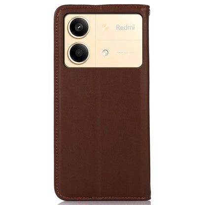 KHAZNEH For Xiaomi Redmi Note 13R Pro 5G Phone Case Genuine Cow Leather RFID Blocking