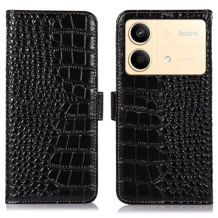 For Xiaomi Redmi Note 13R Pro 5G Phone Case Genuine Cow Leather Cover with Wallet Stand