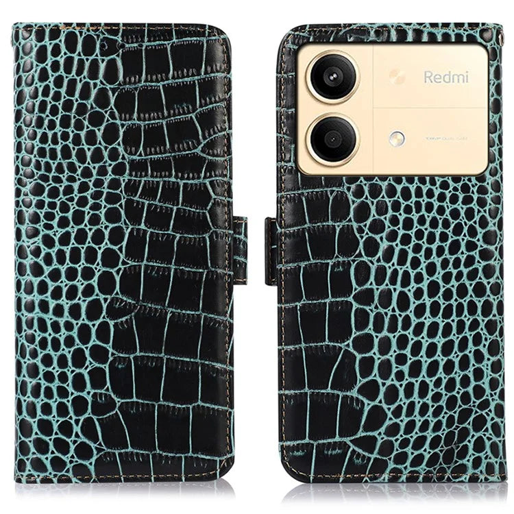 For Xiaomi Redmi Note 13R Pro 5G Phone Case Genuine Cow Leather Cover with Wallet Stand