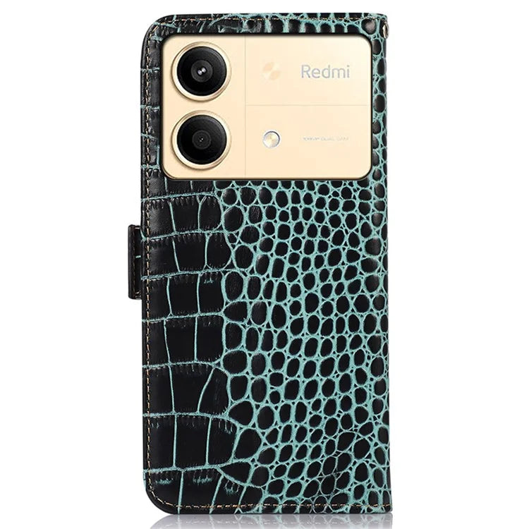 For Xiaomi Redmi Note 13R Pro 5G Phone Case Genuine Cow Leather Cover with Wallet Stand
