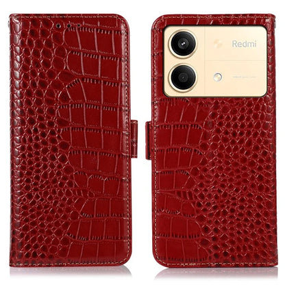 For Xiaomi Redmi Note 13R Pro 5G Phone Case Genuine Cow Leather Cover with Wallet Stand