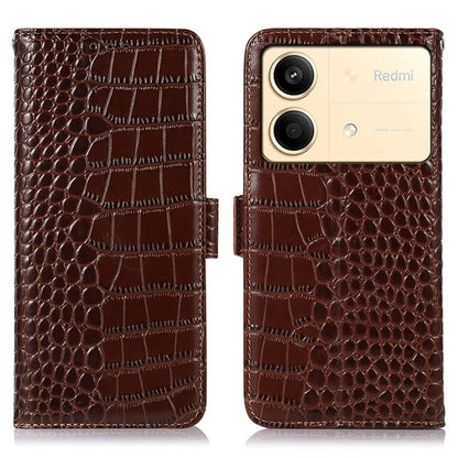 For Xiaomi Redmi Note 13R Pro 5G Phone Case Genuine Cow Leather Cover with Wallet Stand