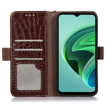 For Xiaomi Redmi Note 13R Pro 5G Phone Case Genuine Cow Leather Cover with Wallet Stand