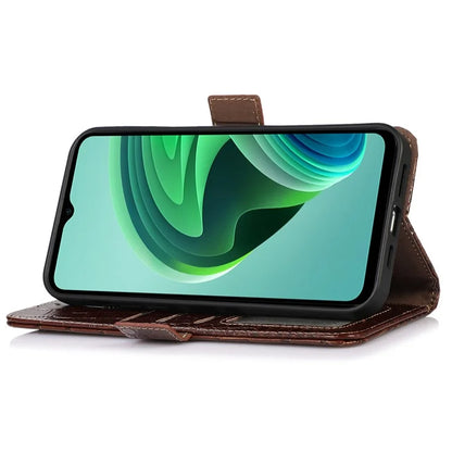 For Xiaomi Redmi Note 13R Pro 5G Phone Case Genuine Cow Leather Cover with Wallet Stand