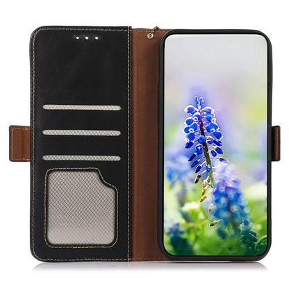 For Xiaomi Redmi Note 13R Pro 5G Genuine Cow Leather Case RFID Blocking Wallet Cover