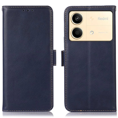 For Xiaomi Redmi Note 13R Pro 5G Genuine Cow Leather Case RFID Blocking Wallet Cover