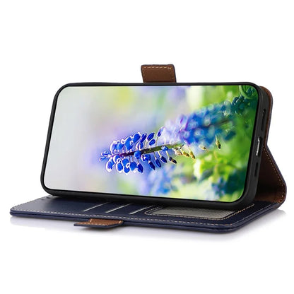 For Xiaomi Redmi Note 13R Pro 5G Genuine Cow Leather Case RFID Blocking Wallet Cover
