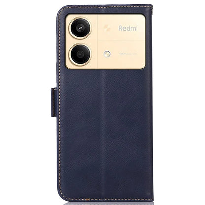 For Xiaomi Redmi Note 13R Pro 5G Genuine Cow Leather Case RFID Blocking Wallet Cover