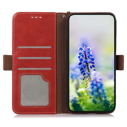 For Xiaomi Redmi Note 13R Pro 5G Genuine Cow Leather Case RFID Blocking Wallet Cover