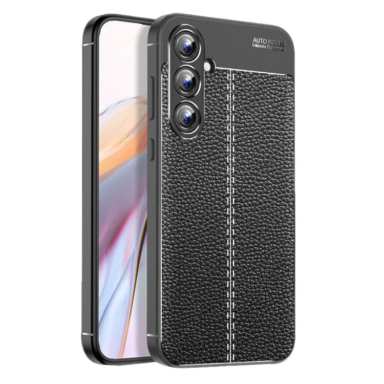 For Samsung Galaxy A55 5G Case Shockproof Litchi Texture TPU Shell Slim-fit Phone Cover