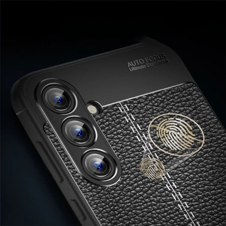 For Samsung Galaxy A55 5G Case Shockproof Litchi Texture TPU Shell Slim-fit Phone Cover