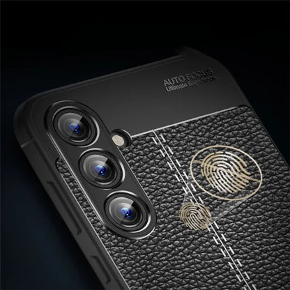 For Samsung Galaxy A55 5G Case Shockproof Litchi Texture TPU Shell Slim-fit Phone Cover