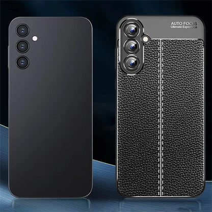 For Samsung Galaxy A55 5G Case Shockproof Litchi Texture TPU Shell Slim-fit Phone Cover