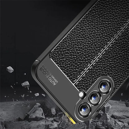 For Samsung Galaxy A55 5G Case Shockproof Litchi Texture TPU Shell Slim-fit Phone Cover