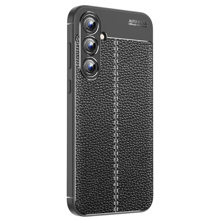 For Samsung Galaxy A55 5G Case Shockproof Litchi Texture TPU Shell Slim-fit Phone Cover