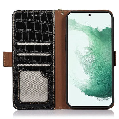 For Samsung Galaxy Xcover 7 Wallet Case RFID Blocking Genuine Cow Leather Cover