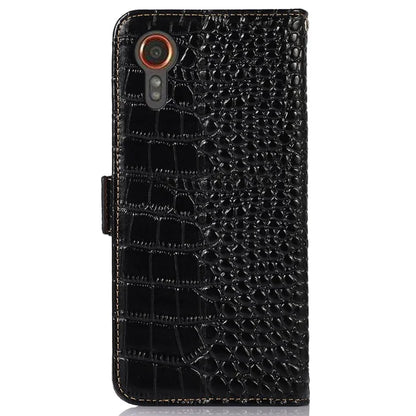 For Samsung Galaxy Xcover 7 Wallet Case RFID Blocking Genuine Cow Leather Cover