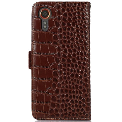For Samsung Galaxy Xcover 7 Wallet Case RFID Blocking Genuine Cow Leather Cover