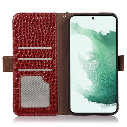 For Samsung Galaxy Xcover 7 Wallet Case RFID Blocking Genuine Cow Leather Cover