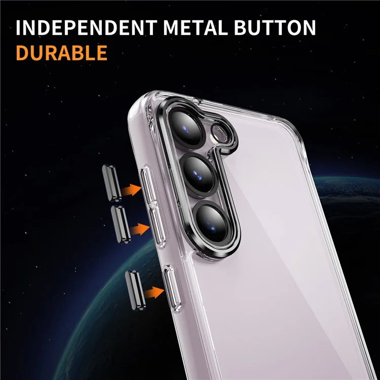 YSM For Samsung Galaxy S23+ Precise Lens Cutout Phone Case Acrylic+TPU+Metal Slim-Fit Cover
