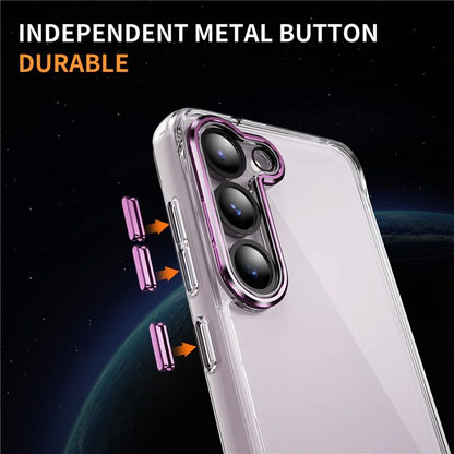 YSM For Samsung Galaxy S23+ Precise Lens Cutout Phone Case Acrylic+TPU+Metal Slim-Fit Cover