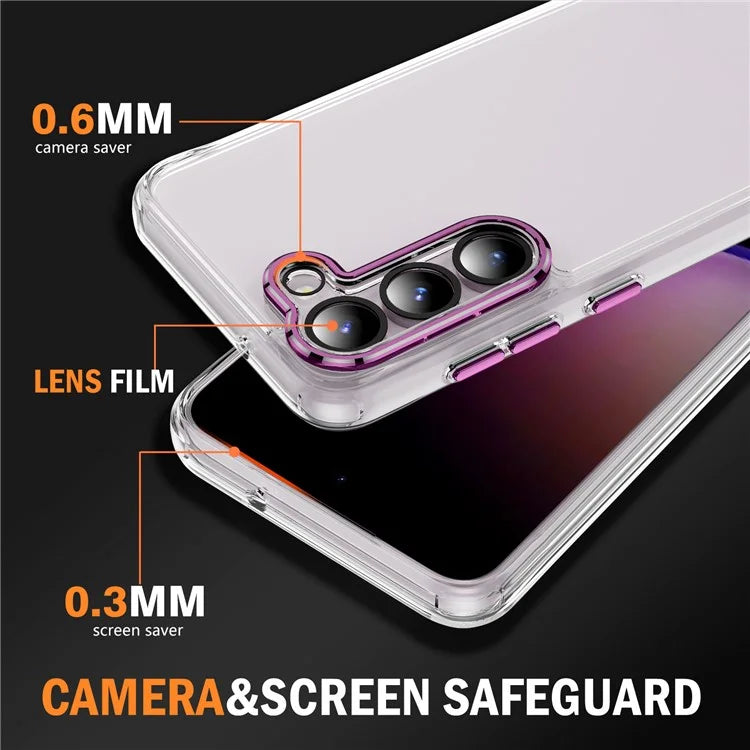 YSM For Samsung Galaxy S23+ Precise Lens Cutout Phone Case Acrylic+TPU+Metal Slim-Fit Cover