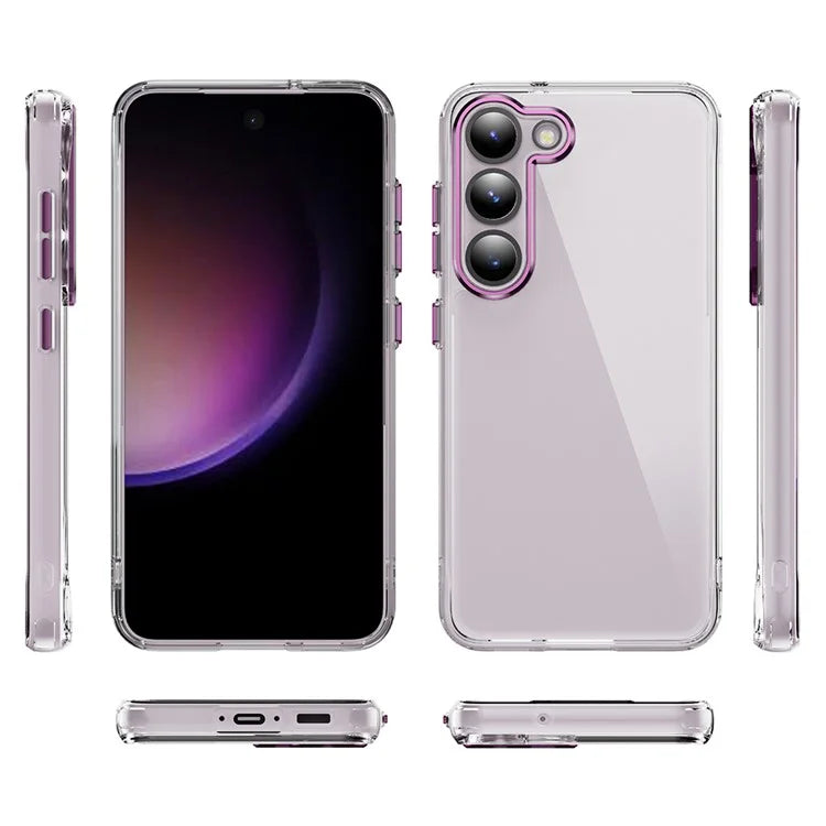 YSM For Samsung Galaxy S23+ Precise Lens Cutout Phone Case Acrylic+TPU+Metal Slim-Fit Cover