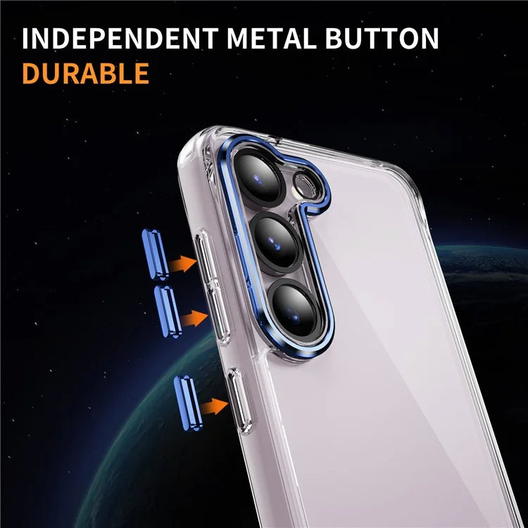 YSM For Samsung Galaxy S23+ Precise Lens Cutout Phone Case Acrylic+TPU+Metal Slim-Fit Cover