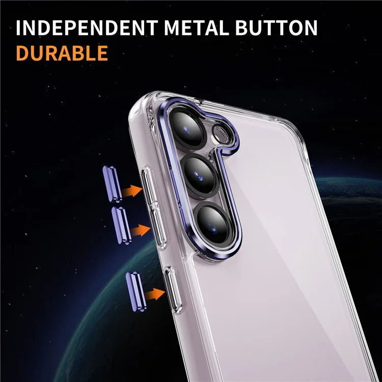 YSM For Samsung Galaxy S23+ Precise Lens Cutout Phone Case Acrylic+TPU+Metal Slim-Fit Cover