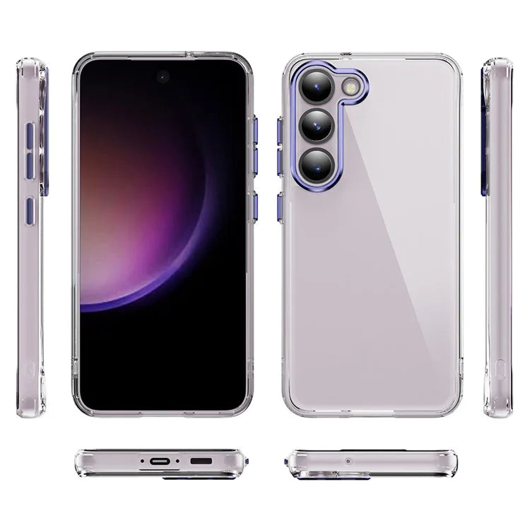 YSM For Samsung Galaxy S23+ Precise Lens Cutout Phone Case Acrylic+TPU+Metal Slim-Fit Cover