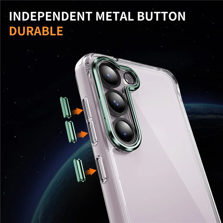 YSM For Samsung Galaxy S23+ Precise Lens Cutout Phone Case Acrylic+TPU+Metal Slim-Fit Cover