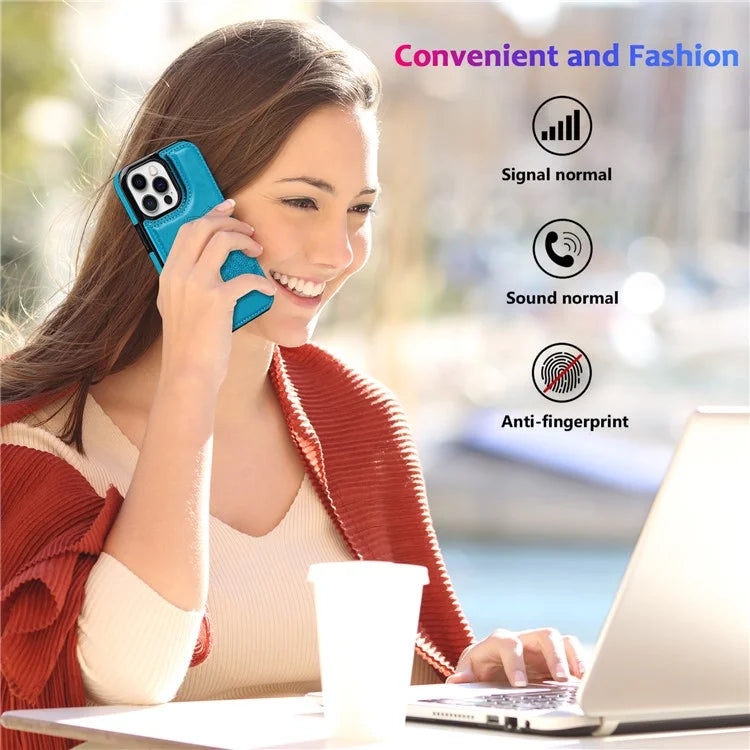 For iPhone 15 Pro Max Cell Phone Case Mandala Imprinted PU Leather+TPU Cover