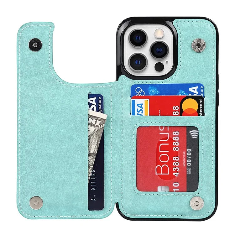 For iPhone 15 Pro Max Cell Phone Case Mandala Imprinted PU Leather+TPU Cover