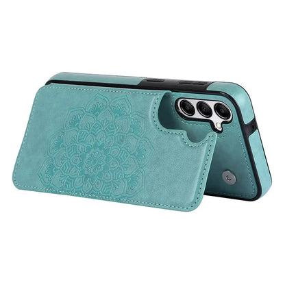 For Samsung Galaxy A14 5G Leather+TPU Case Kickstand Imprinted Mandala Flower Phone Shell