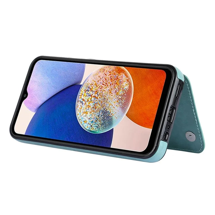 For Samsung Galaxy A14 5G Leather+TPU Case Kickstand Imprinted Mandala Flower Phone Shell