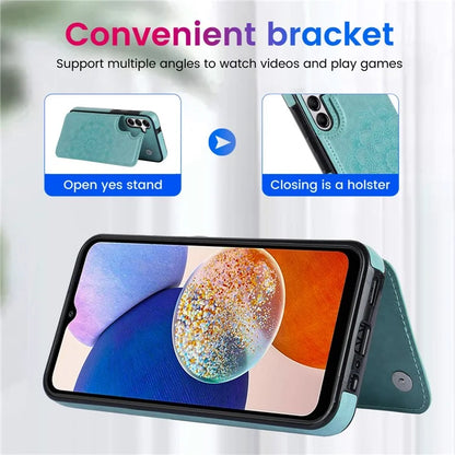 For Samsung Galaxy A14 5G Leather+TPU Case Kickstand Imprinted Mandala Flower Phone Shell
